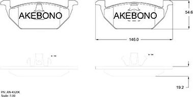 Akebono AN-4320KE - Гальмівні колодки, дискові гальма autocars.com.ua