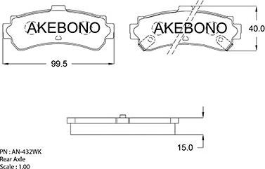 Akebono AN-432WK - Тормозные колодки, дисковые, комплект avtokuzovplus.com.ua