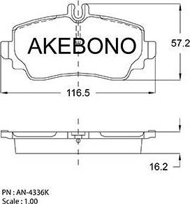 Akebono AN-4336K - Гальмівні колодки, дискові гальма autocars.com.ua