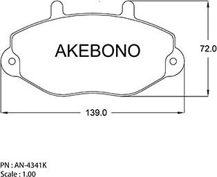 Akebono AN-4341K - Гальмівні колодки, дискові гальма autocars.com.ua