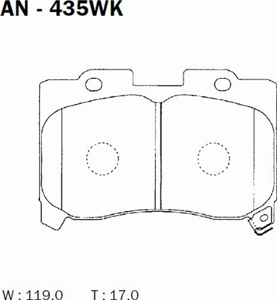 Akebono AN-435WK - Тормозные колодки, дисковые, комплект autodnr.net