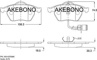 Akebono AN-4370WKE - Гальмівні колодки, дискові гальма autocars.com.ua
