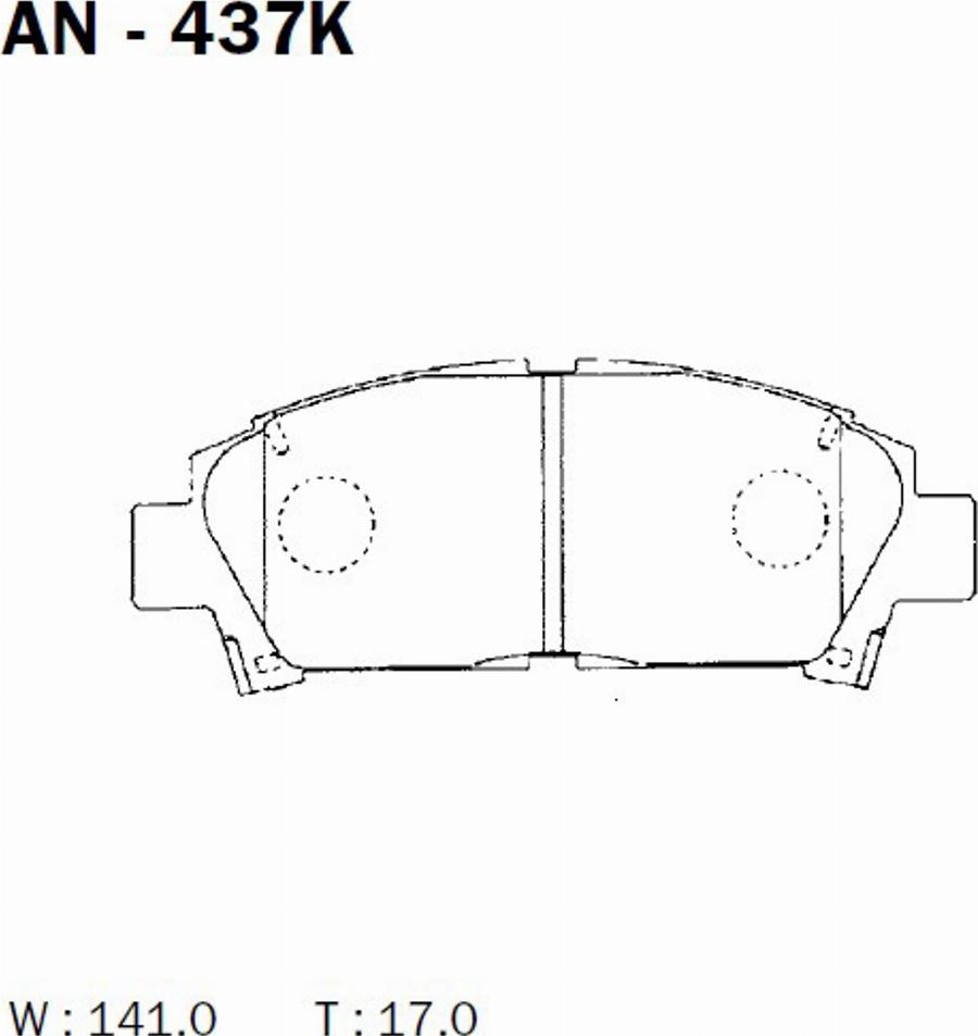 Akebono AN437K - Гальмівні колодки, дискові гальма autocars.com.ua