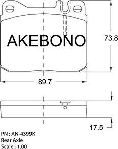 Akebono AN-4399KE - Тормозные колодки, дисковые, комплект avtokuzovplus.com.ua