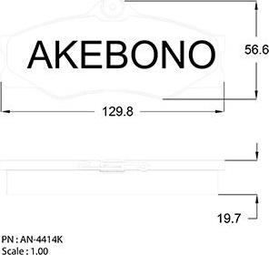 Akebono AN-4414K - Гальмівні колодки, дискові гальма autocars.com.ua