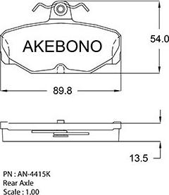 Akebono AN-4415K - Гальмівні колодки, дискові гальма autocars.com.ua