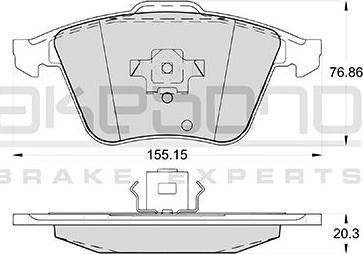 Akebono AN-4423WKE - Тормозные колодки, дисковые, комплект avtokuzovplus.com.ua