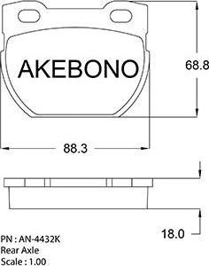 Akebono AN-4432KE - Гальмівні колодки, дискові гальма autocars.com.ua