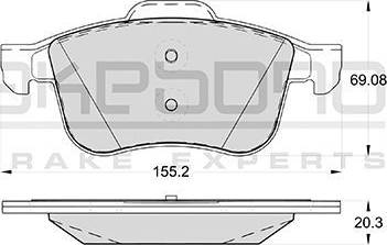 Akebono AN-4437WK - Тормозные колодки, дисковые, комплект avtokuzovplus.com.ua