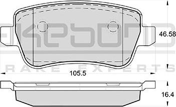 Akebono AN-4453K - Тормозные колодки, дисковые, комплект avtokuzovplus.com.ua