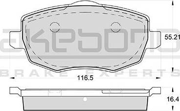 Akebono AN-4465WK - Гальмівні колодки, дискові гальма autocars.com.ua