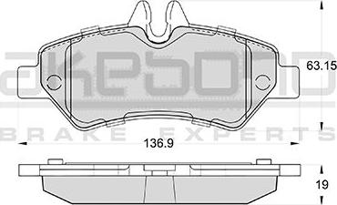 Akebono AN-4491WKE - Тормозные колодки, дисковые, комплект avtokuzovplus.com.ua