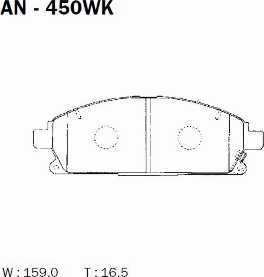 Akebono AN-450WK - Тормозные колодки, дисковые, комплект avtokuzovplus.com.ua