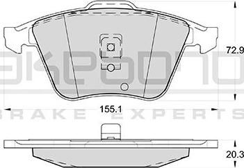 Akebono AN-4596WKE - Тормозные колодки, дисковые, комплект avtokuzovplus.com.ua