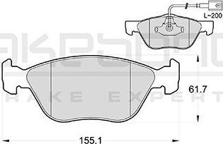 Akebono AN-4633WK - Тормозные колодки, дисковые, комплект autodnr.net