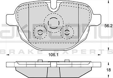 Akebono AN-4643K - Тормозные колодки, дисковые, комплект avtokuzovplus.com.ua