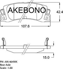 Akebono AN-464WKE - Гальмівні колодки, дискові гальма autocars.com.ua