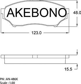 Akebono AN-486K - Гальмівні колодки, дискові гальма autocars.com.ua