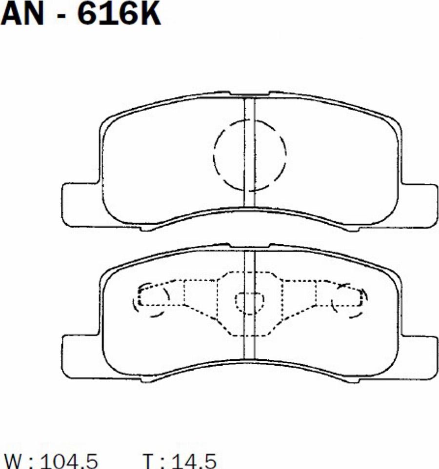 Akebono AN-616K - Гальмівні колодки, дискові гальма autocars.com.ua