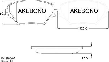 Akebono AN-640K - Гальмівні колодки, дискові гальма autocars.com.ua