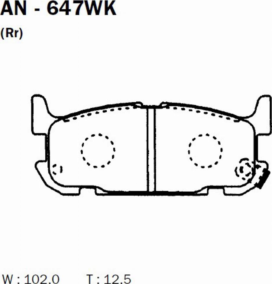 Akebono AN-647WK - Тормозные колодки, дисковые, комплект avtokuzovplus.com.ua