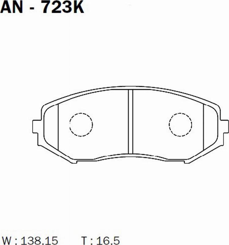 Akebono AN-723K - Тормозные колодки, дисковые, комплект avtokuzovplus.com.ua