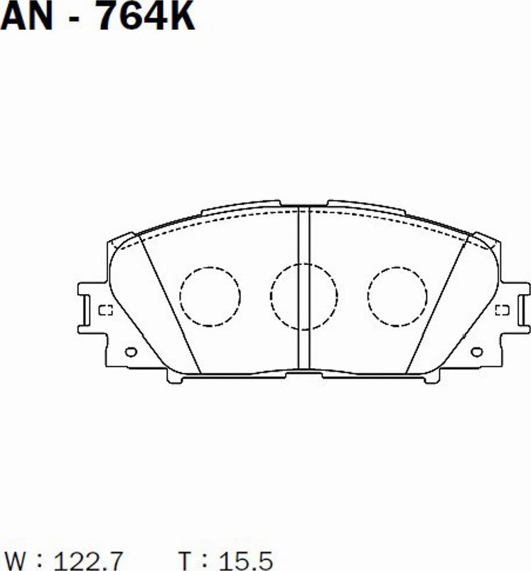 Akebono AN764K - Тормозные колодки, дисковые, комплект autodnr.net