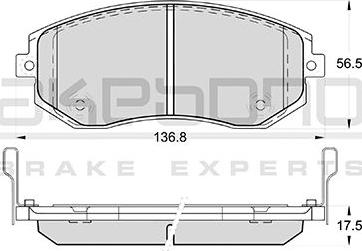 Akebono AN-771WKE - Тормозные колодки, дисковые, комплект avtokuzovplus.com.ua