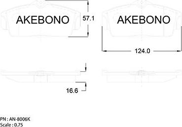 Akebono AN-8006K - Гальмівні колодки, дискові гальма autocars.com.ua