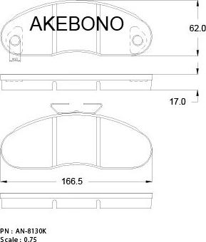 Akebono AN-8130K - Гальмівні колодки, дискові гальма autocars.com.ua