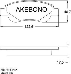 Akebono AN-8145K - Гальмівні колодки, дискові гальма autocars.com.ua