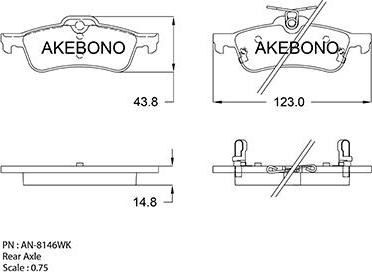 Akebono AN-8146WK - Гальмівні колодки, дискові гальма autocars.com.ua