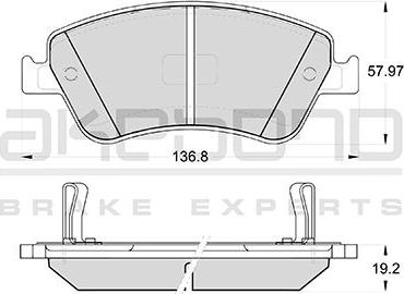 Akebono AN-8147WK - Тормозные колодки, дисковые, комплект avtokuzovplus.com.ua