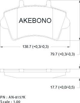 Akebono AN-8157K - Тормозные колодки, дисковые, комплект autodnr.net