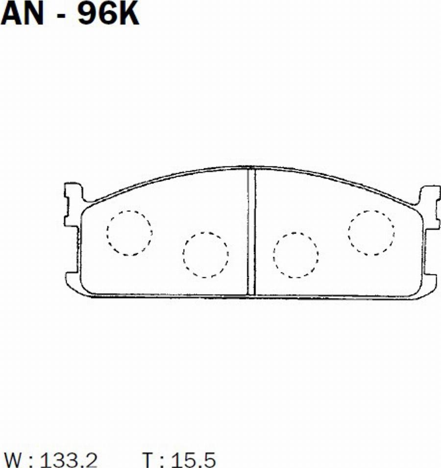 Akebono AN96K - Тормозные колодки, дисковые, комплект avtokuzovplus.com.ua