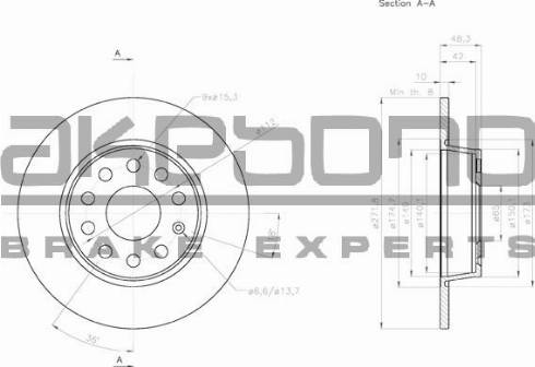 Akebono BN-0008E - Гальмівний диск autocars.com.ua