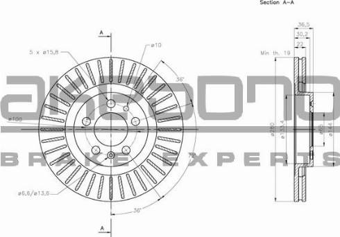 Akebono BN-0012 - Тормозной диск autodnr.net