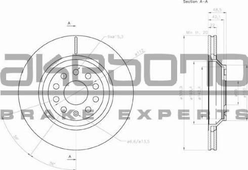 Akebono BN-0017E - Гальмівний диск autocars.com.ua