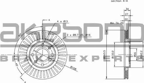 Akebono BN-0028 - Гальмівний диск autocars.com.ua