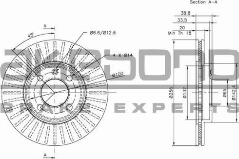 Akebono BN-0034E - Гальмівний диск autocars.com.ua