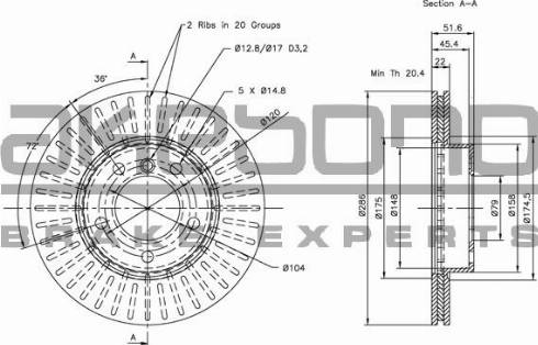 Akebono BN-0047 - Тормозной диск avtokuzovplus.com.ua