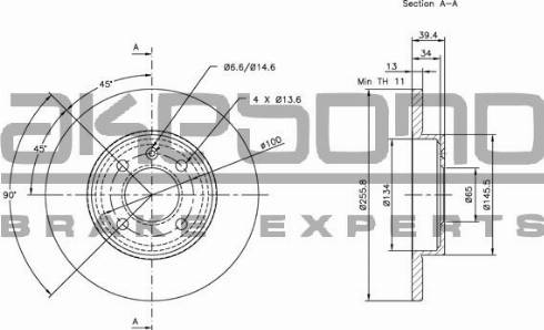 Akebono BN-0053 - Тормозной диск avtokuzovplus.com.ua