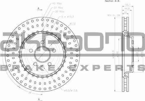 Akebono BN-0054E - Гальмівний диск autocars.com.ua