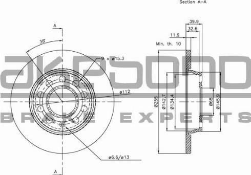 Akebono BN-0063E - Тормозной диск avtokuzovplus.com.ua