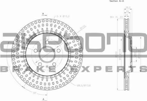 Akebono BN-0073E - Гальмівний диск autocars.com.ua