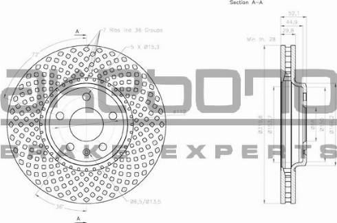 Akebono BN-0076 - Гальмівний диск autocars.com.ua