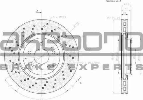 Akebono BN-0077E - Гальмівний диск autocars.com.ua