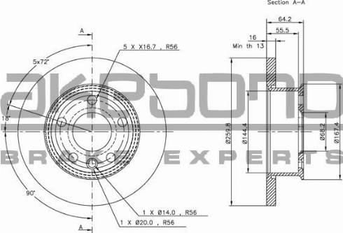 Akebono BN-0079 - Тормозной диск autodnr.net