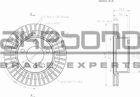 Akebono BN-0098E - Гальмівний диск autocars.com.ua