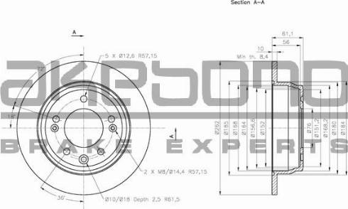 Akebono BN-0118 - Тормозной диск avtokuzovplus.com.ua